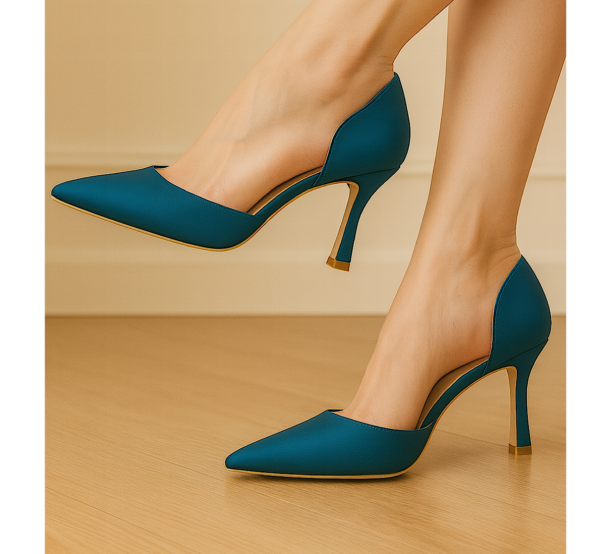 Teal Temptation Pointed Heel